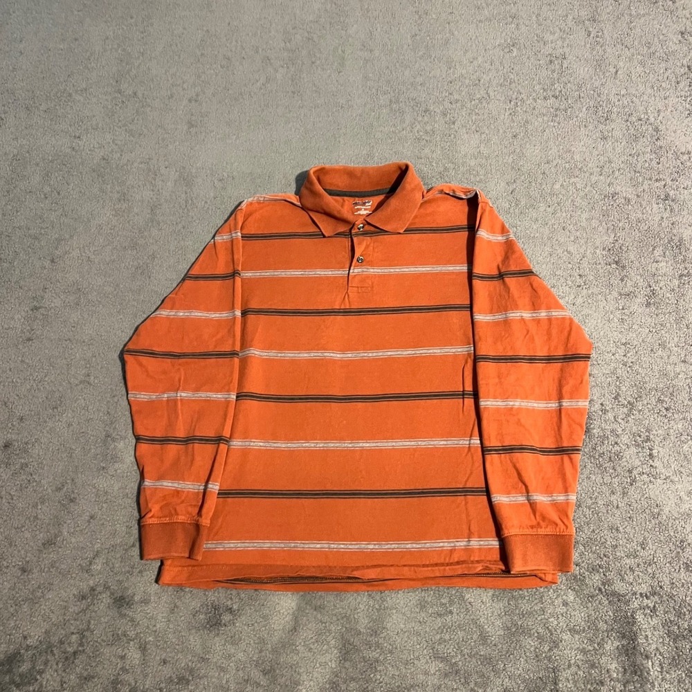 *RARE* vintage y2k Johns Bay rugby polo long sleeve Stripe minimalist norm core